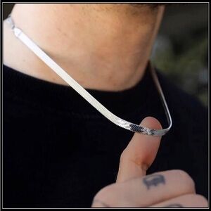 NEW 925 SILVER 4MM HERRINGBONE SNAKE CHAIN ROPE OMEGA NECKLACE